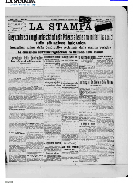 LA PRIMA PAGINA DE LA STAMPA