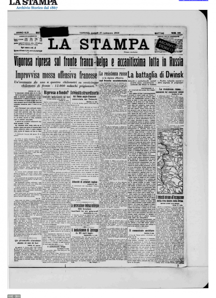 LA PRIMA PAGINA DE LA STAMPA