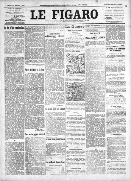 LA PRIMA PAGINA DE LE FIGARO
