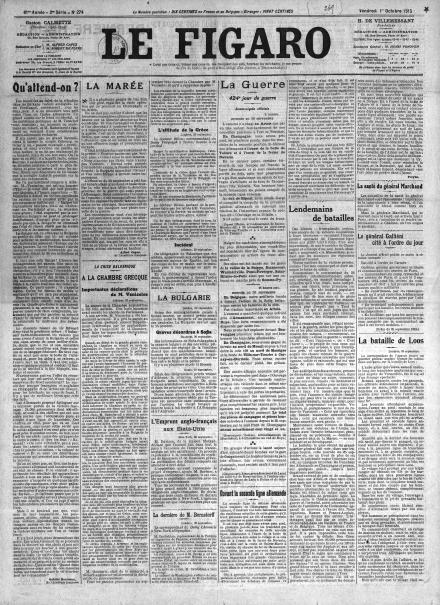 LA PRIMA PAGINA DE LE FIGARO