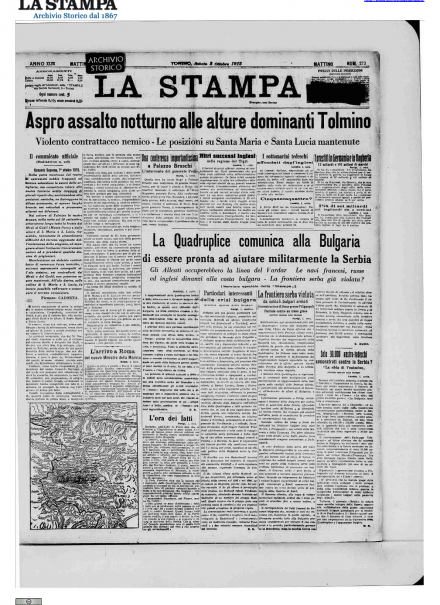 LA PRIMA PAGINA DE LA STAMPA