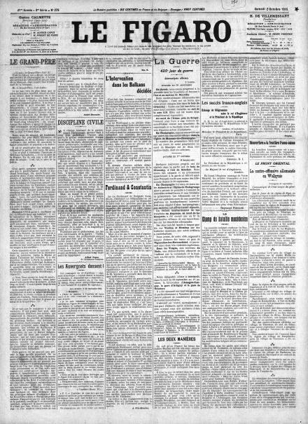 LA PRIMA PAGINA DE LE FIGARO