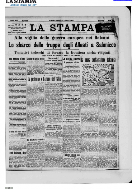 LA PRIMA PAGINA DE LA STAMPA