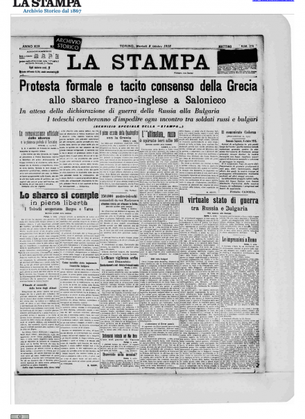 LA PRIMA PAGINA DE LA STAMPA