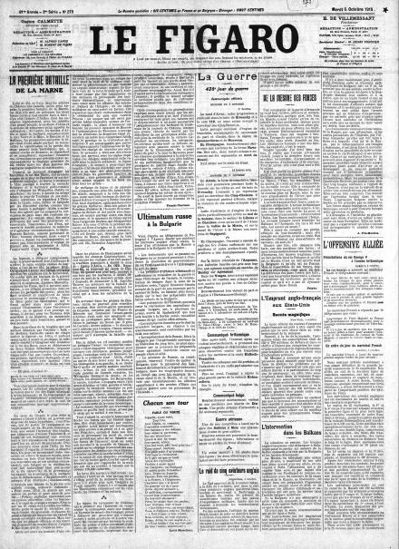 LA PRIMA PAGINA DE LE FIGARO