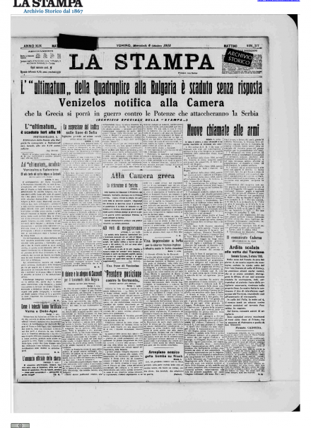 LA PRIMA PAGINA DE LA STAMPA