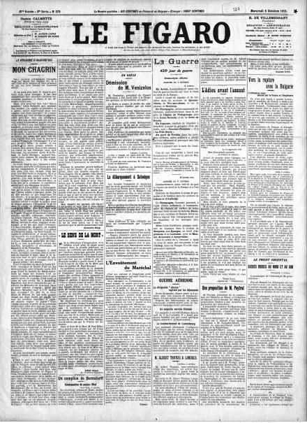LA PRIMA PAGINA DE LE FIGARO