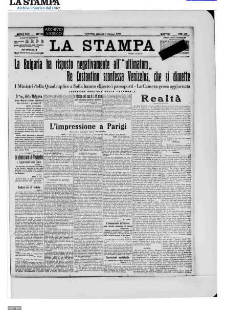 LA PRIMA PAGINA DE LA STAMPA