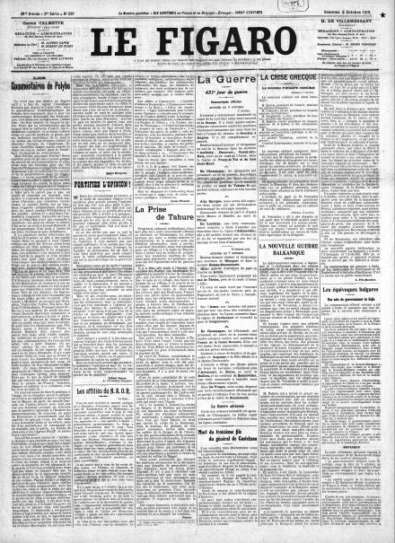 LA PRIMA PAGINA DE LE FIGARO
