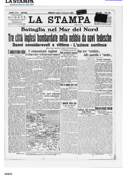 La prima pagina de La Stampa 17 dicembre 1914