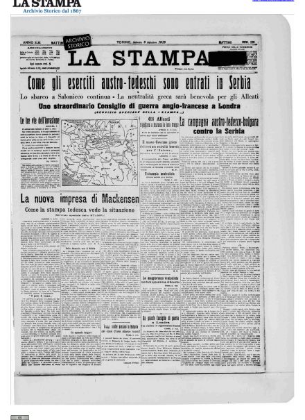 LA PRIMA PAGINA DE LA STAMPA