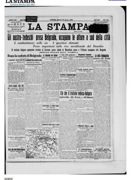 LA PRIMA PAGINA DE LA STAMPA