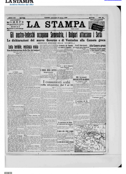 LA PRIMA PAGINA DE LA STAMPA