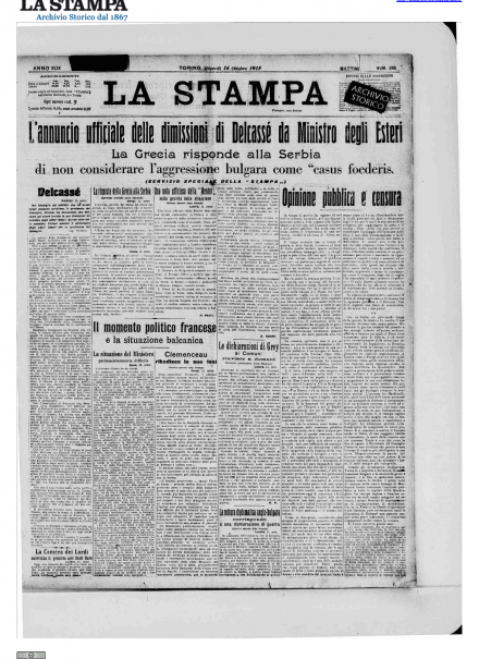 LA PRIMA PAGINA DE LA STAMPA
