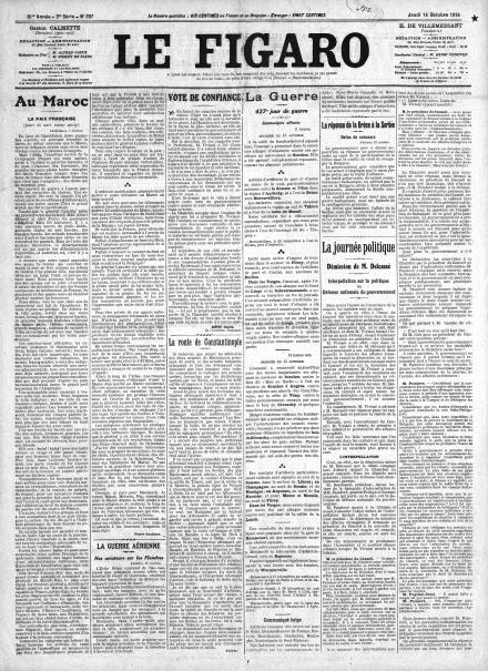 LA PRIMA PAGINA DE LE FIGARO