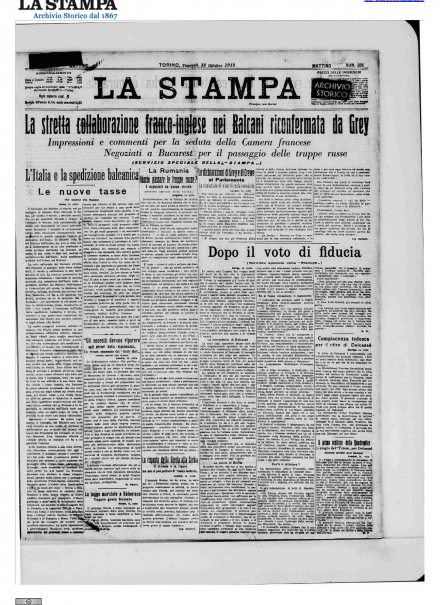 LA PRIMA PAGINA DE LA STAMPA