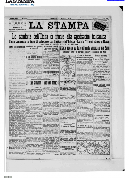 LA PRIMA PAGINA DE LA STAMPA