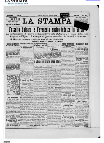 LA PRIMA PAGINA DE LA STAMPA