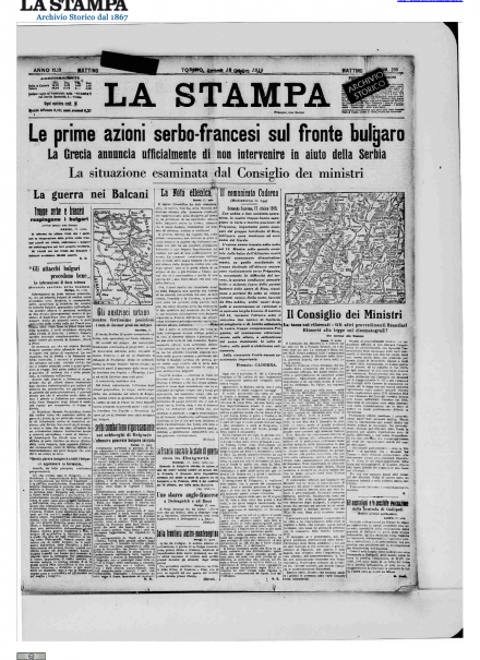 LA PRIMA PAGINA DE LA STAMPA