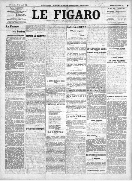 LA PRIMA PAGINA DE LE FIGARO