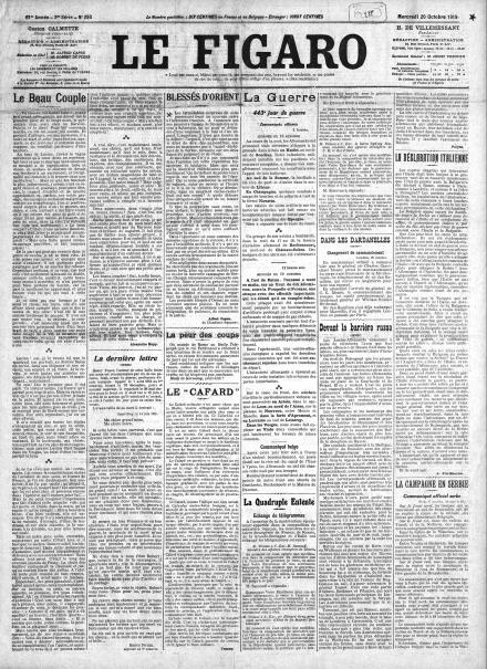 LA PRIMA PAGINA DE LE FIGARO