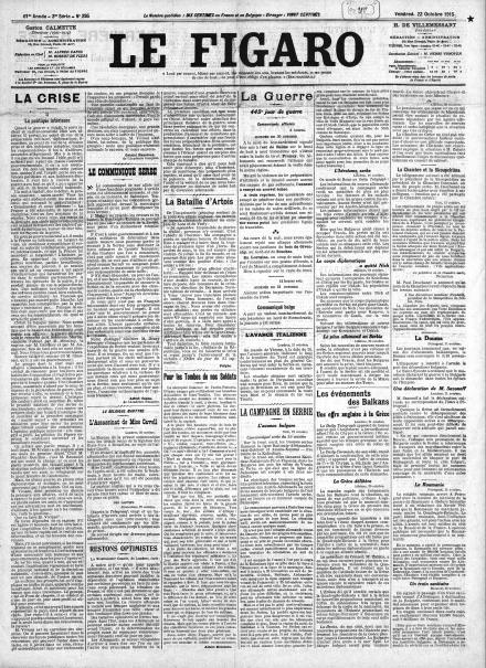 LA PRIMA PAGINA DE LE FIGARO