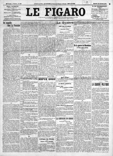 LA PRIMA PAGINA DE LE FIGARO