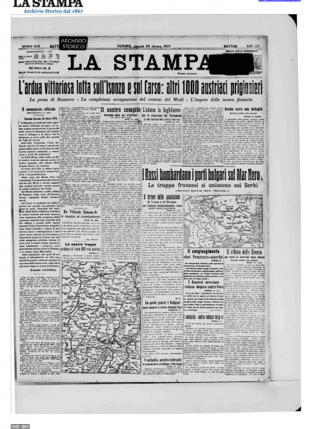 LA PRIMA PAGINA DE LA STAMPA