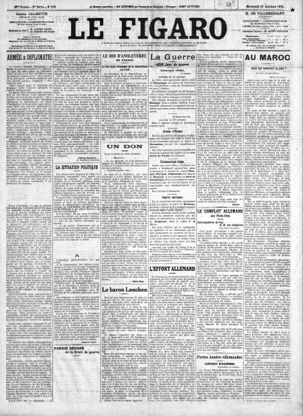 LA PRIMA PAGINA DE LE FIGARO