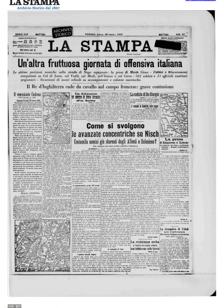 LA PRIMA PAGINA DE LA STAMPA