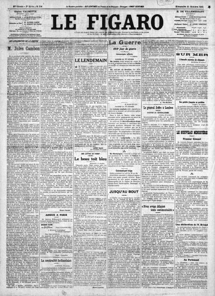 LA PRIMA PAGINA DE LE FIGARO