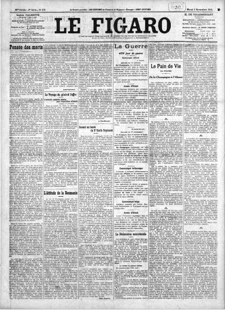 LA PRIMA PAGINA DE LE FIGARO