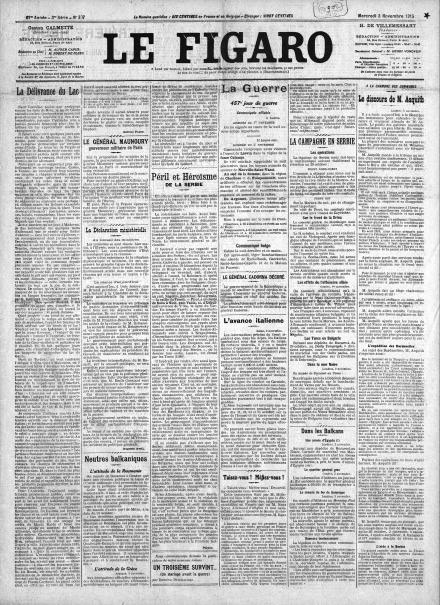 LA PRIMA PAGINA DE LE FIGARO