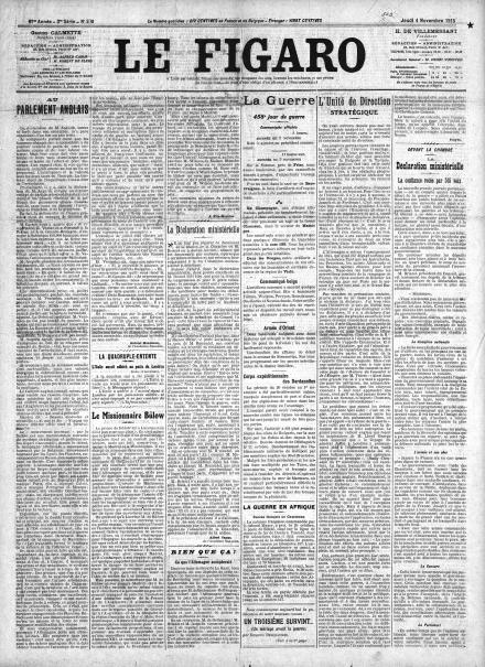 LA PRIMA PAGINA DE LE FIGARO