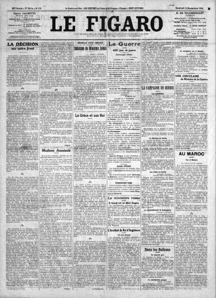 LA PRIMA PAGINA DE LE FIGARO