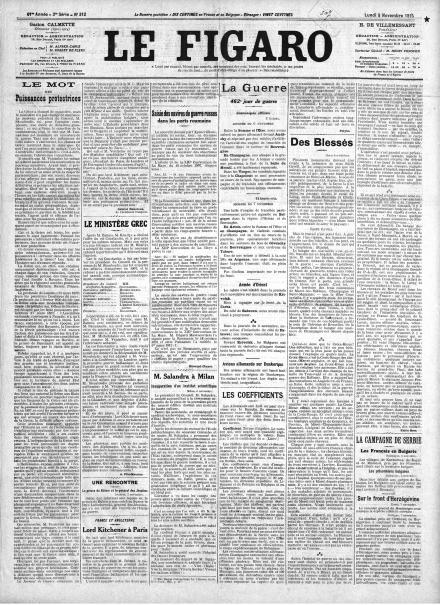LA PRIMA PAGINA DE LE FIGARO