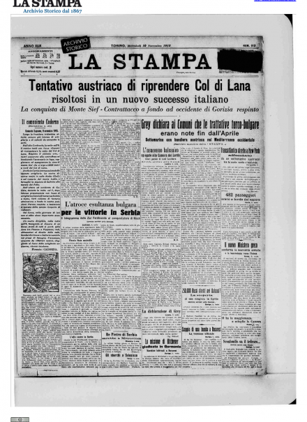 LA PRIMA PAGINA DE LA STAMPA