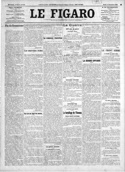 LA PRIMA PAGINA DE LE FIGARO