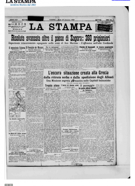 LA PRIMA PAGINA DE LA STAMPA