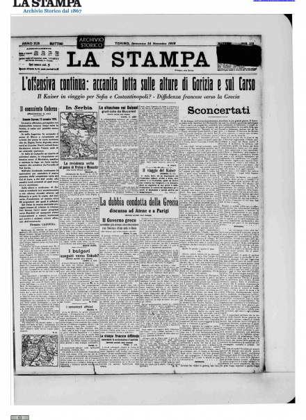 LA PRIMA PAGINA DE LA STAMPA