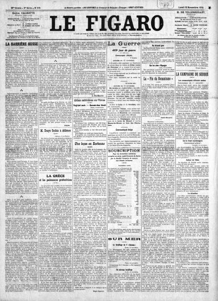 LA PRIMA PAGINA DE LE FIGARO