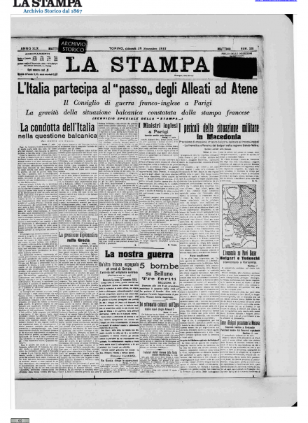LA PRIMA PAGINA DE LA STAMPA