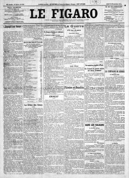 LA PRIMA PAGINA DE LE FIGARO