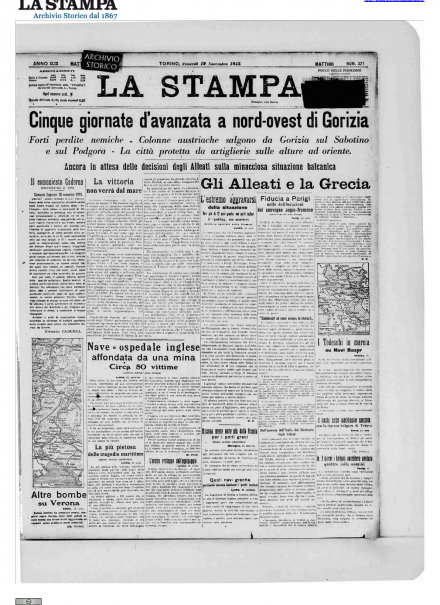 LA PRIMA PAGINA DE LA STAMPA