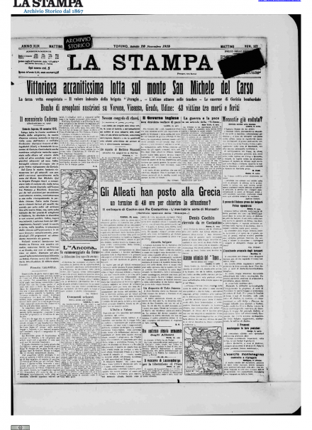 LA PRIMA PAGINA DE LA STAMPA