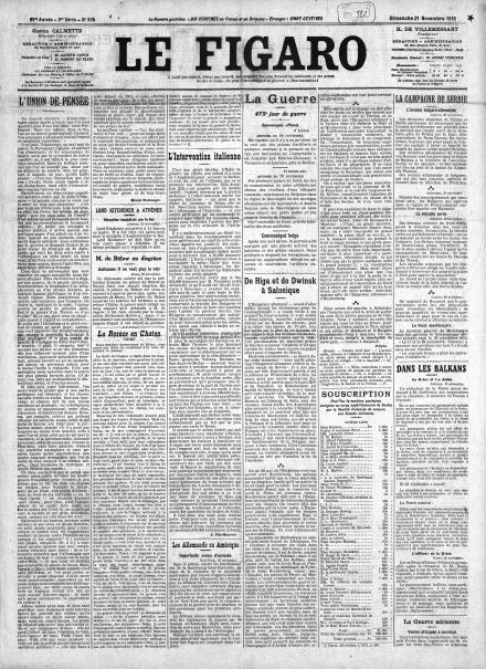 LA PRIMA PAGINA DE LE FIGARO