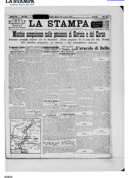 La prima pagina de La Stampa