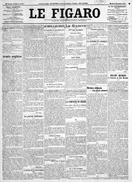 LA PRIMA PAGINA DE LE FIGARO