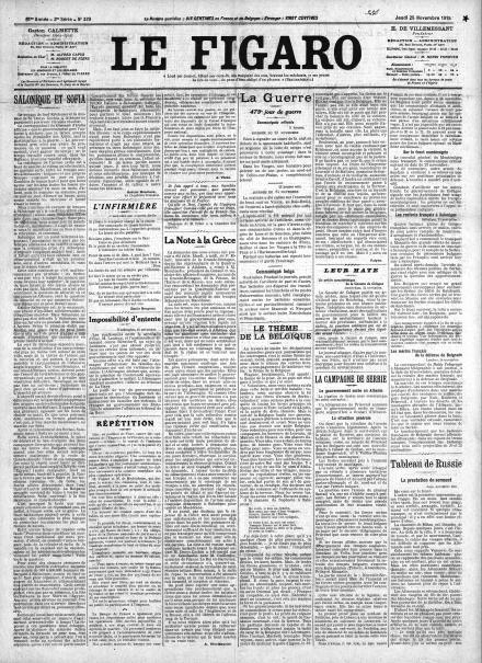 LA PRIMA PAGINA DE LE FIGARO