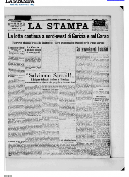 LA PRIMA PAGINA DE LA STAMPA